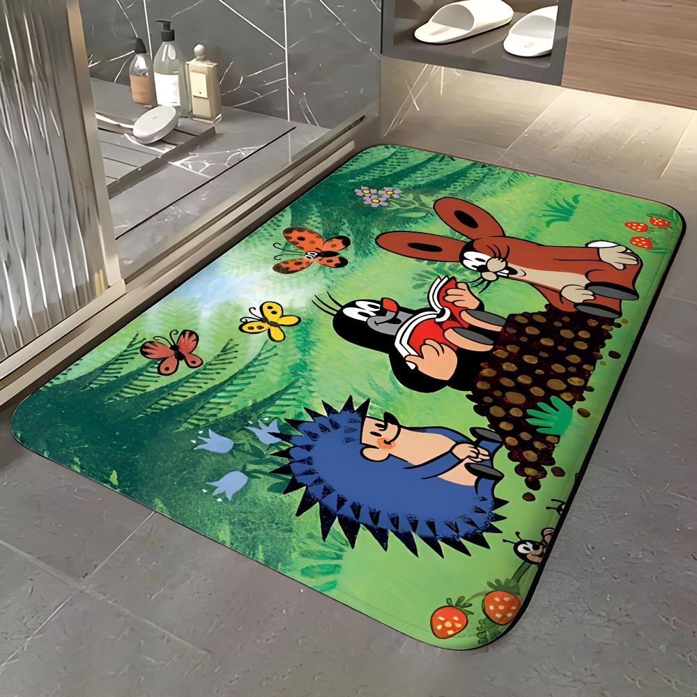 Cartoon K-Krtek Floor Mat Soft Flannel Entrance Door Mat Non Slip Absorbent Bathroom Bedroom Floor Rug