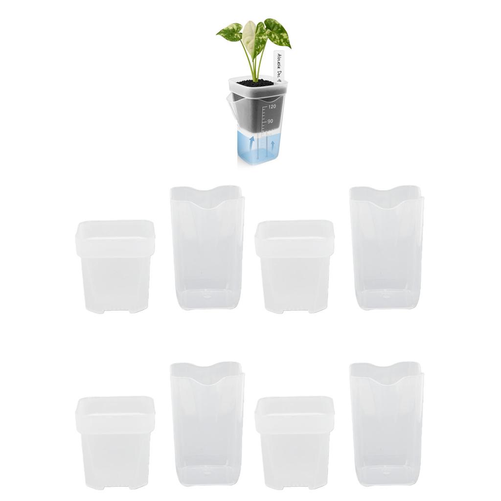 12PCS Plant Pots with Wicking System Transparent Double Layer Design Pots with Labels for Small Indoor Plants