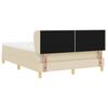 Box Spring Bed with Mattress Cream 140 x 190 cm Fabric