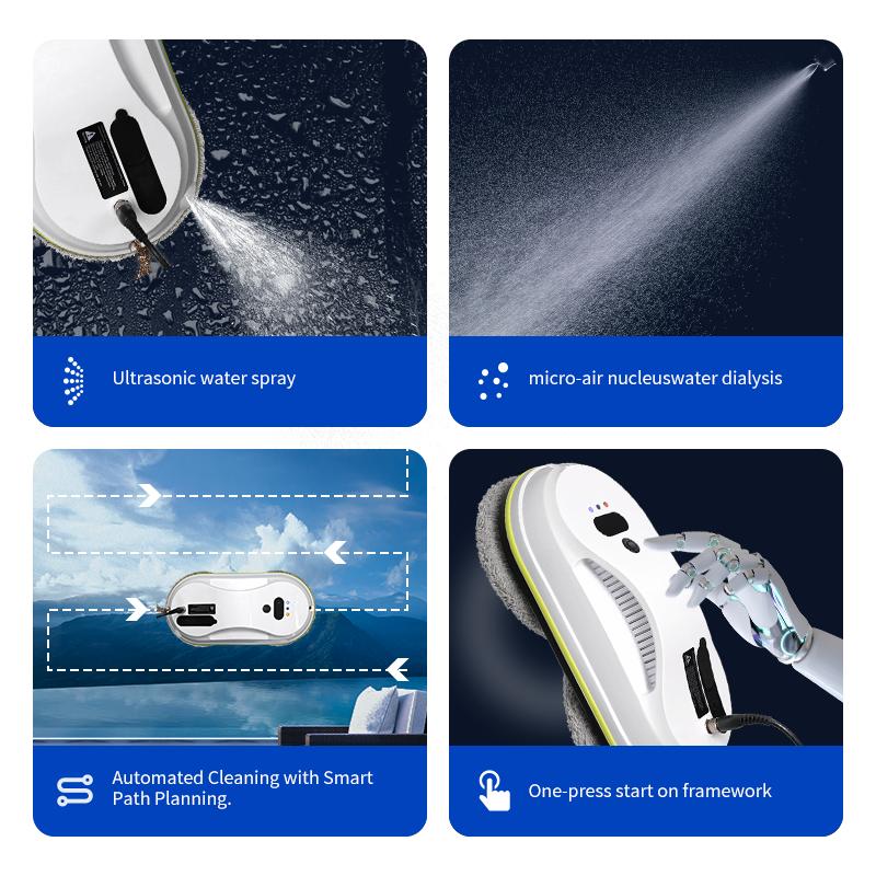 Household window automatic water spray cleaning robot vacuum cleaner remote control electric window wiper household glass wiper