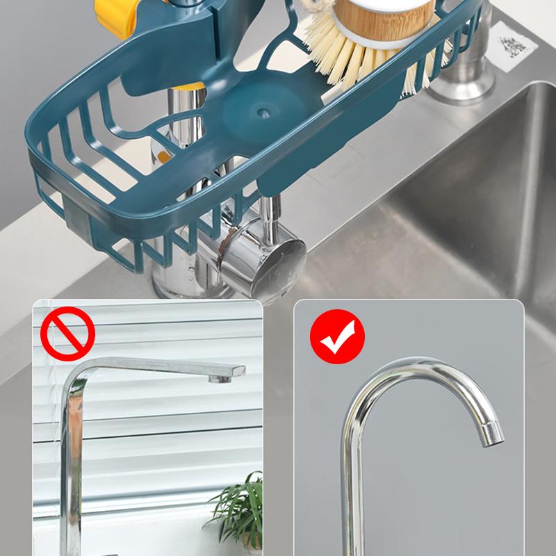 Reglabil chiuvetă scurgere raft plastic robinet clip agățat organizator raft săpun burete vase scurgere suport baie bucătărie depozitare