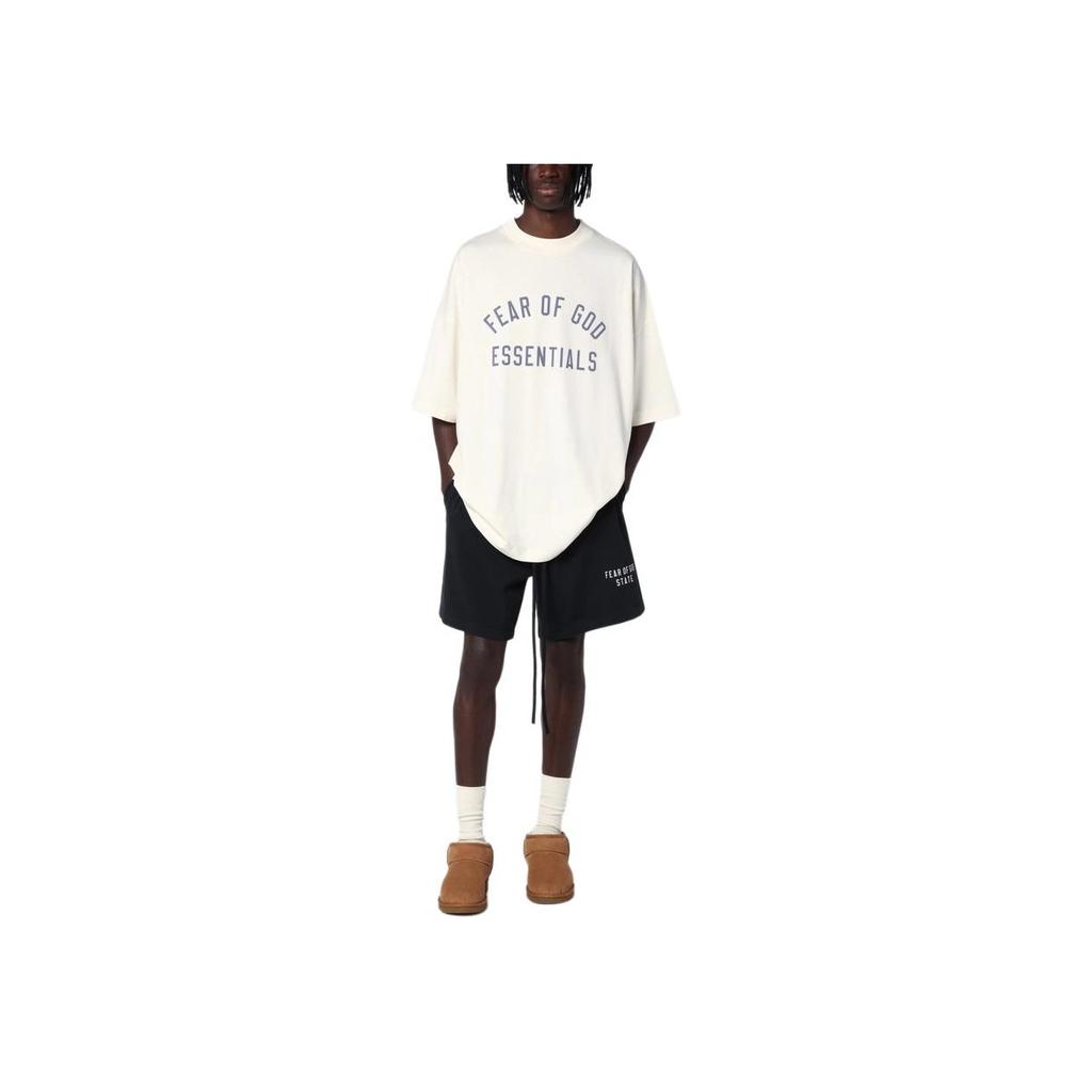 Fear of God Essentials Jersey Rundhals T-Shirt Oberteil Herren Oberteile Creme 125BT244192F