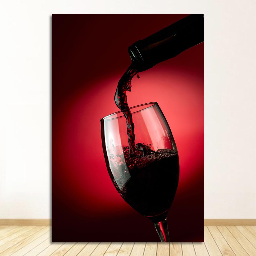 Poster Modern Canvas Art Bar Restaurant Kitchen Wall Decoration Dinning Living Room Decor Red Wine Glass Oil Painting Prints