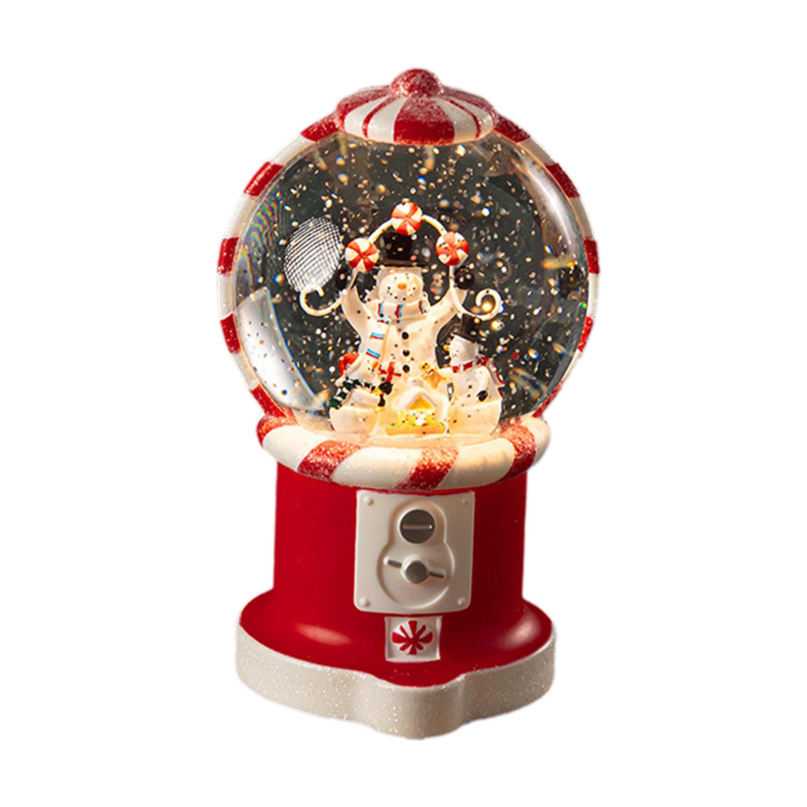 Christmas Musical Snow Globe Xmas Decorations Craft Collectible Artwork Desktop