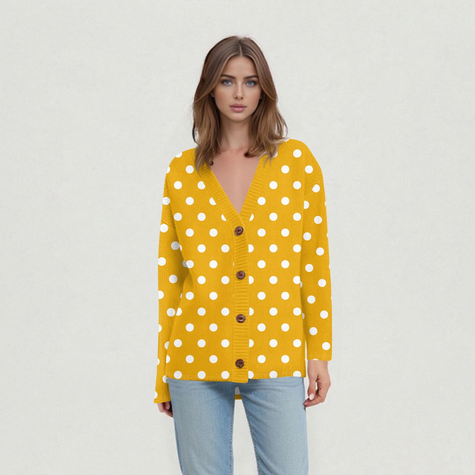 

Женские повседневные топы на каждый день Вязаный кардиган-жакет XL жёлтый