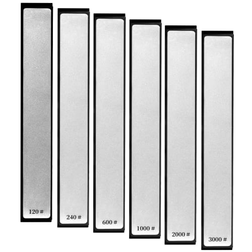 Set of 6 Diamond Whetstones, 120#, 240#, 600#, 1000#, 2000#, and 3000#, Double-Sided Sharpener, Ideal for Sharpening Knives, Finishing, and Sharpening