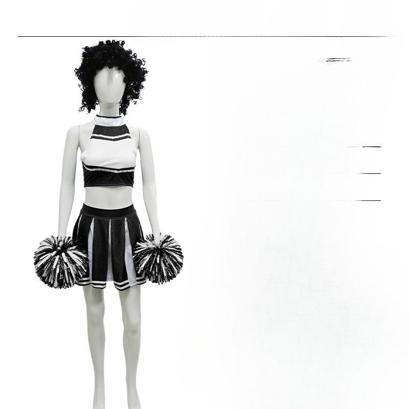 Girls Cheerleading Outfit – Sequined Skirt  Lightweight & Wrinkle Resistant – Ideal for Spirit Squad Dance Party Halloween S