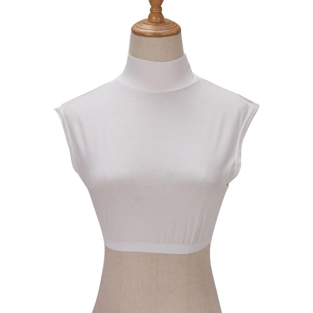 Vintage Solid Color False Collar Detachable Design Loose Hem Detachable Collars Mock Top Style Neck Cover for Women