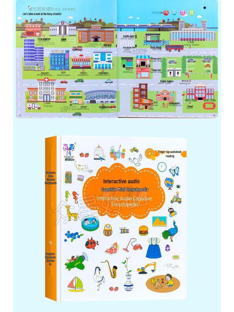 Bilingual Audio Encyclopedia: Interactive Rechargeable Sound Book for Early Childhood Education