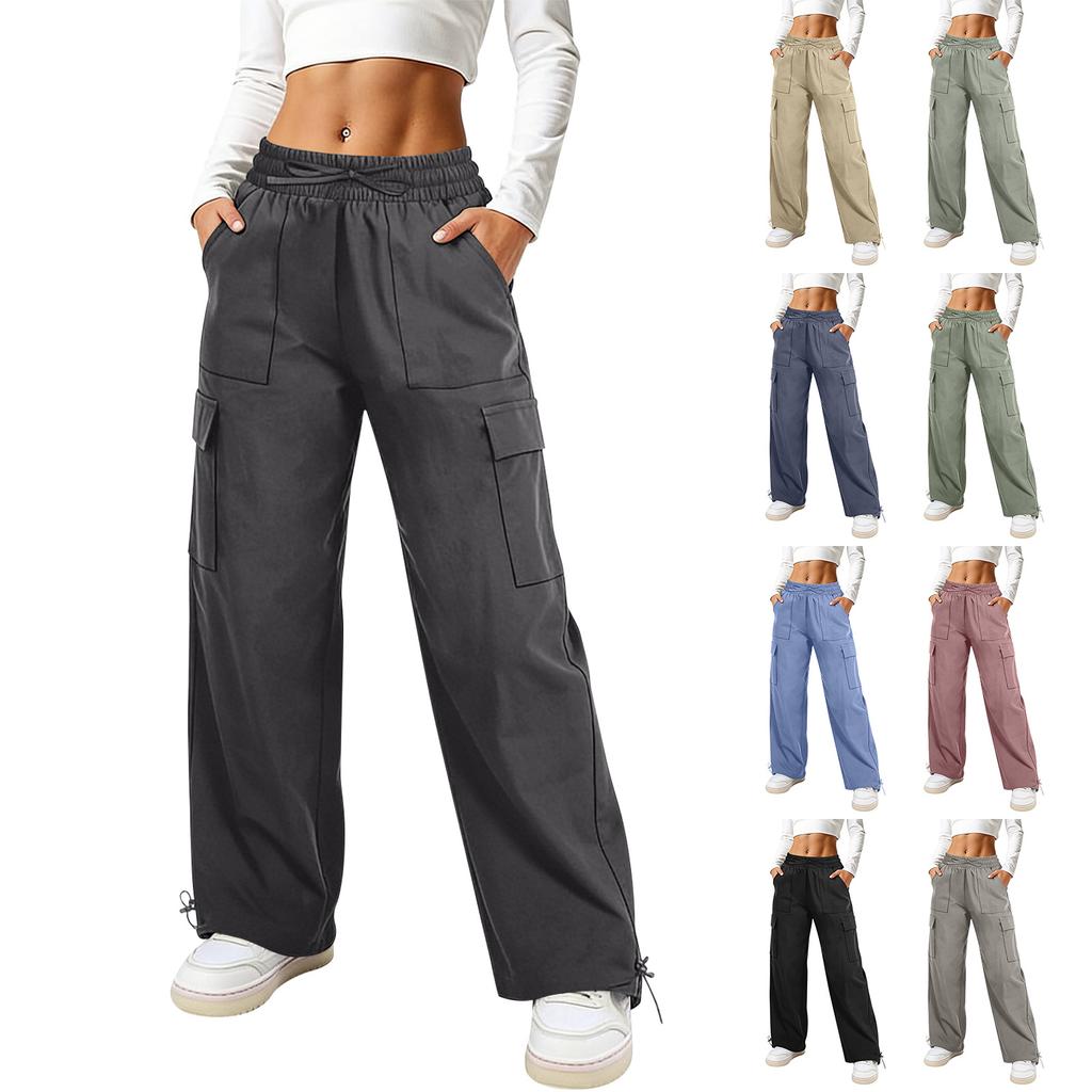 Women’s Loose Casual Pants – Quick-Dry Cargo Pants With Drawstring