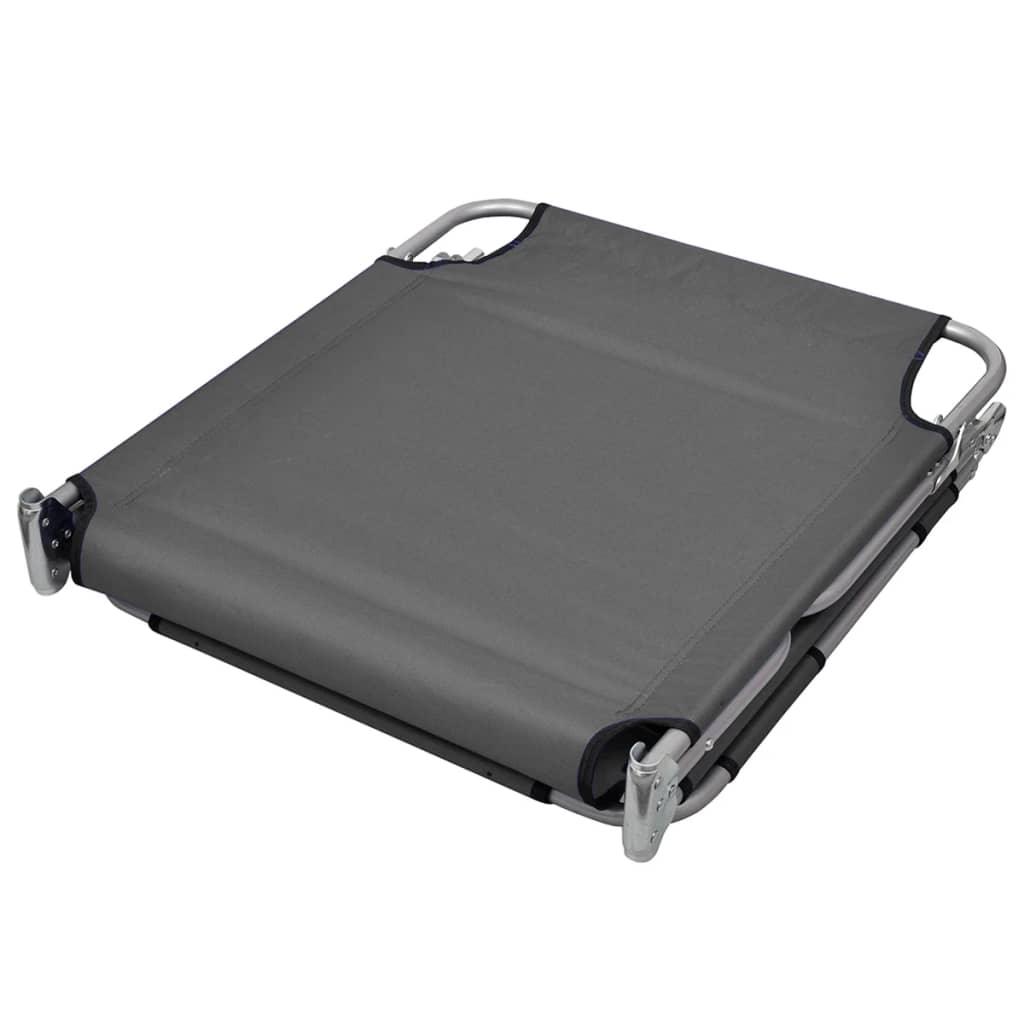 Folding Sun Lounger with Pillow Adjustable Backrest Gray