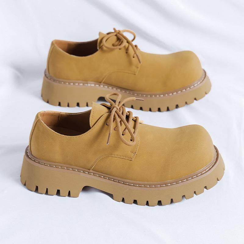 FashionBrand Black Thick Sole Formal Half Leather Derby Shoes for Men Luxury Designer Platform Casual Shoes Wedding Dress Oxfords Shoe