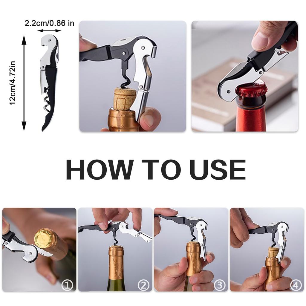 MAEXUS Can Opener and Bottle Opener Set Ideal for the Elderly and Those with Weak Hands Includes Rubber Pad Bottle Opener and Wine Cap Opener