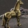Antique Metal War Horse Statue Carving Traditional Chinese Fengshuis Home Office Decors Sculpture With Stable Base