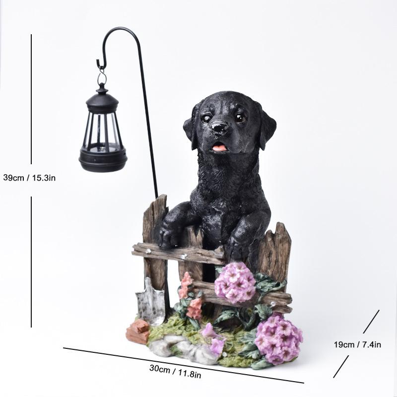 JYL TS/120,Flocked Elf Solar Garden Night Light American Figurine for Villa Outdoor Garden Resin Craft