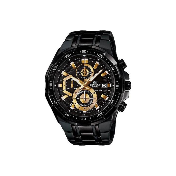 CASIO Men EDIFICE Black Watch EFR-539BK-1A EFR-539BK-1A Black Gold Watch Dial