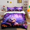 "Relaxing Sloth Nature Escape Set" Exquisite three-piece bedding set gift for kids and adults