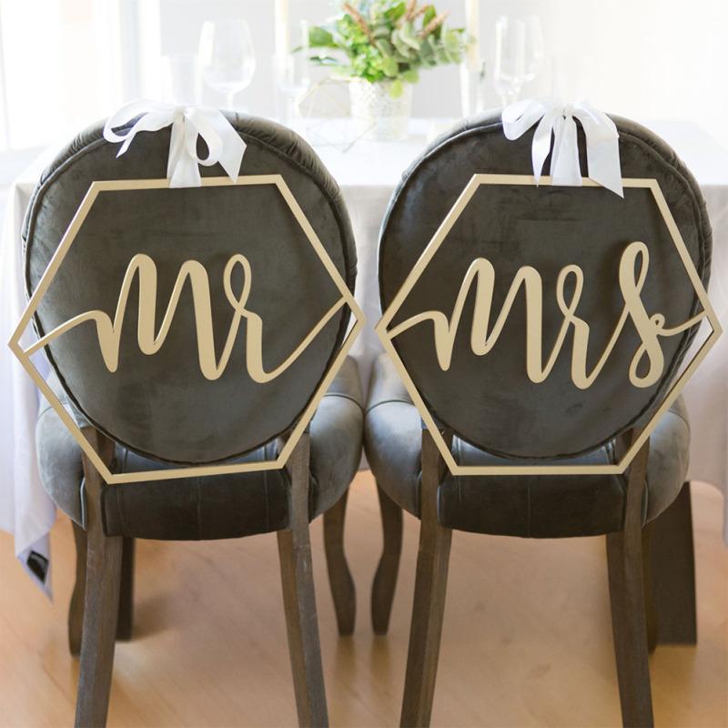 

Wood Chair Flag Chairs Sign DIY Wedding Decoration for Engagement Wedding Party Supplies