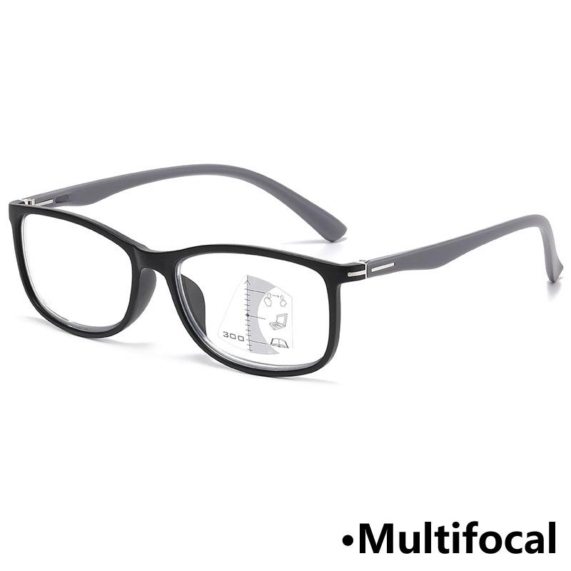 Small Square Multifocal Reading Glasses Photosensitive Clear Lenses Presbyopia GlassesBlue Light Blocking Eye Protectio Eyewear