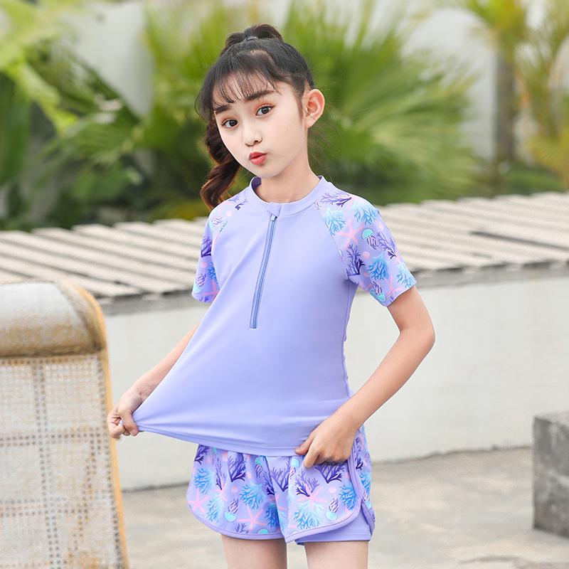 Nome prodotto rivisto: "Costume da Bagno Due Pezzi Zhuoyue 2026 a Manica Corta per Bambine, Età 3-6 Anni – Con Pantaloncini per Bambini"