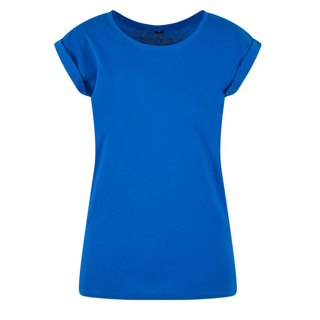 Build Your Brand Womens/Ladies Cotton Extended Shoulder T-Shirt
