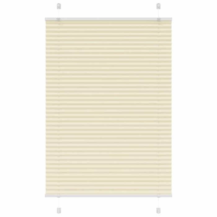 VidaXL Store plissé crème 100x100 cm largeur du tissu 99,4cm polyester, store plissé de fenêtre, store accordéon, store 4015279