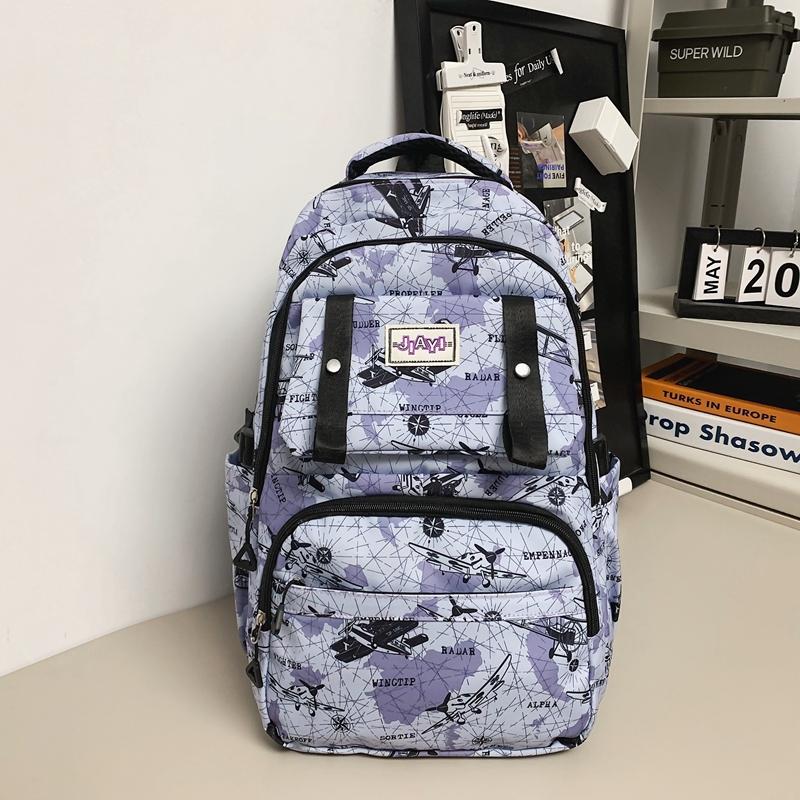 Большая вместимость школьный рюкзак для школьников с принтом для мужчин легкий рюкзак — фото 15