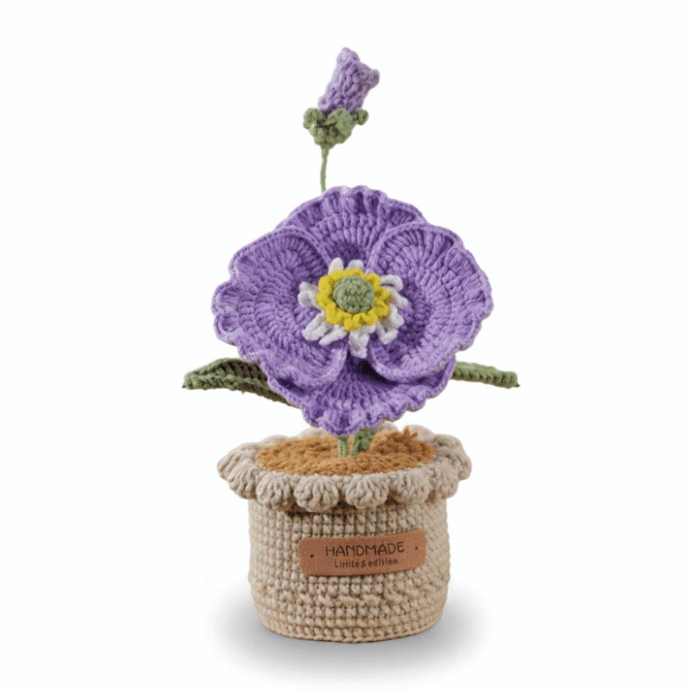

Corn Poppy Knitted Flower Handwoven Fake Flower Creative Artificial Flowers Desktop Decoration фіолетовий