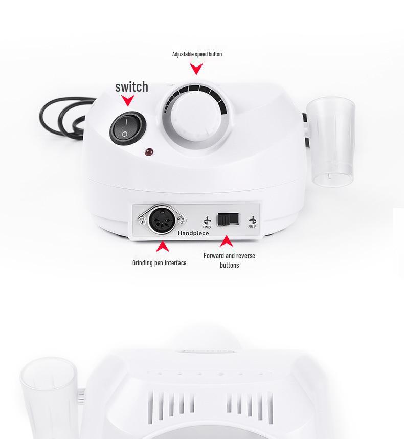 High-Speed Quiet Nail Drill & Polish Remover, 35,000 RPM with Stepless Speed & High Concentricity