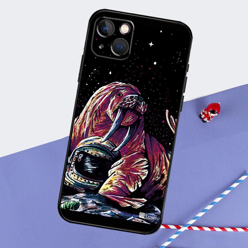 Cute Walrus Phone Case For iPhone 16 15 Pro Max 12 13 Mini 11 14 Pro Max XR 16 15 Plus 16e Cover Coque