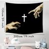 Gothic Christ Cross Tapestry Art Wall Hanging Bedroom Dormitory Studio Aesthetics Polyester Wall Decoration