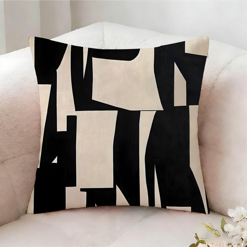 Retro Geometric Shading Pillow Case Pillowcase Doublesided Printed Sofa Cushion Bedroom Headboard Pillow