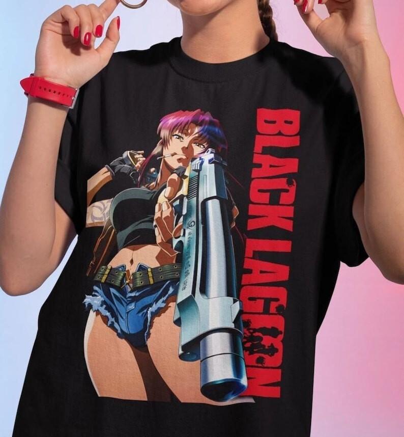 Black Lagoon Revy T-shirt Manga Strip Girl Anime Manga Gifts Shirt Tee All Size