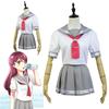 Love Live Sunshine Aqours Takami Chika Uniform Matrosenanzug Cosplay Kostüm Rock Für Anime-Fans