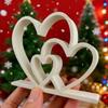3D Printed Heart-to-Heart Statue Romantic Minimalist Heart-shaped Sculpture Plastic Smooth Surface Love Ornament Home Decoration
