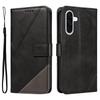 For Samsung Galaxy A56 5G Leather Case Geometric Line Design Wallet Phone Cover with Wrist Strap
