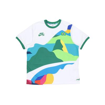 Nike SB X Parra Brazil Federation Kit Crew Jersey (Asia Sizing) White/Clover Men Streetwear CT6087-100