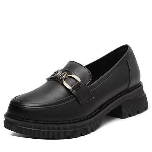 Small Leather Shoes Women's British Style Single Shoes 2025 New Spring and Autumn Versatile Platform Loafers Soft Sole Thick Heel Women's Shoes