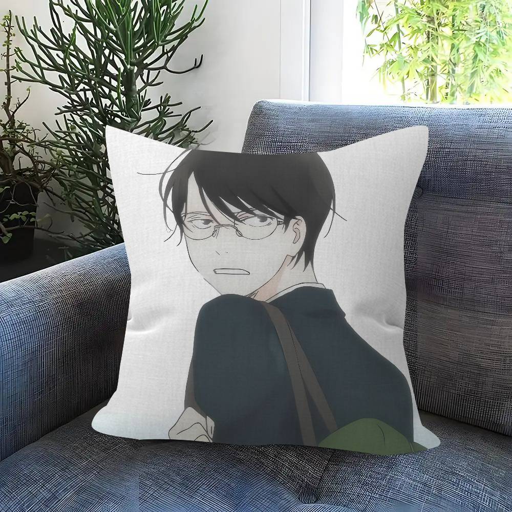 Anime Doukyuusei Rihito Sajo Hikaru Kusakabe Cushion Cover Inches Farmhouse Decor Home Throw Pillow Covers For Couch Decorations