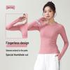 Women's Yoga Slim Fit Quick Dry Long Sleeve T-Shirt - Comfortable Round Neck Fitness & Pilates Wear
