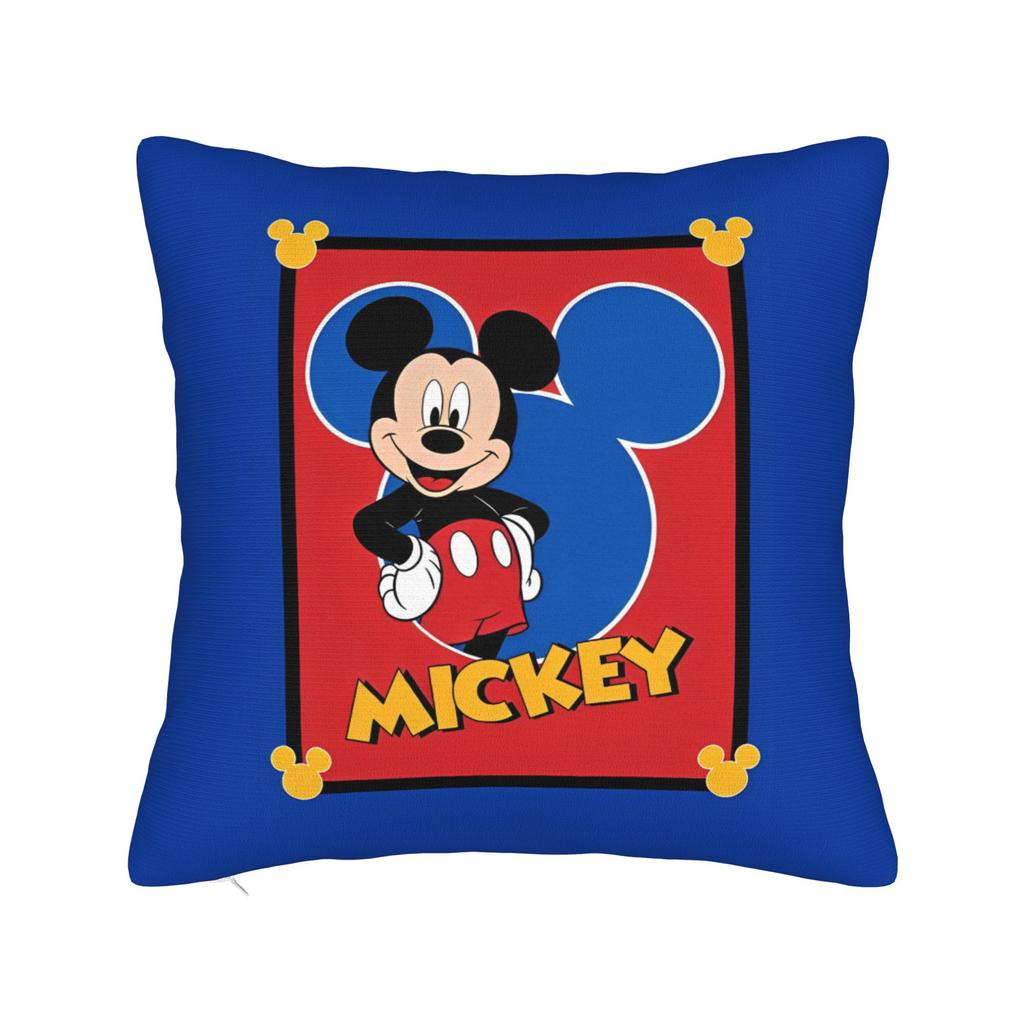 Federa per Cuscino Quadrata Cartone Animato Mickey Minnie Cuscino Decorativo in Poliestere, Federa per Cuscino alla Moda