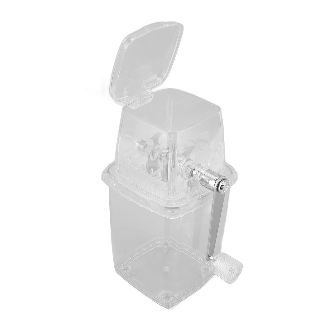 Hand Cranked Ice Crusher Clear Rustproof Multifunctional Manual Ice Crusher for Home Kitchen Transparent