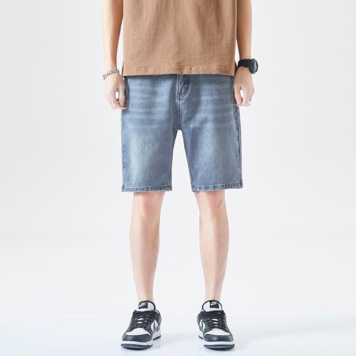 Ripped Denim Shorts Men's Summer Thin Loose Elastic Waist Casual Pants Men's Summer Five-point Pants Men's Summer