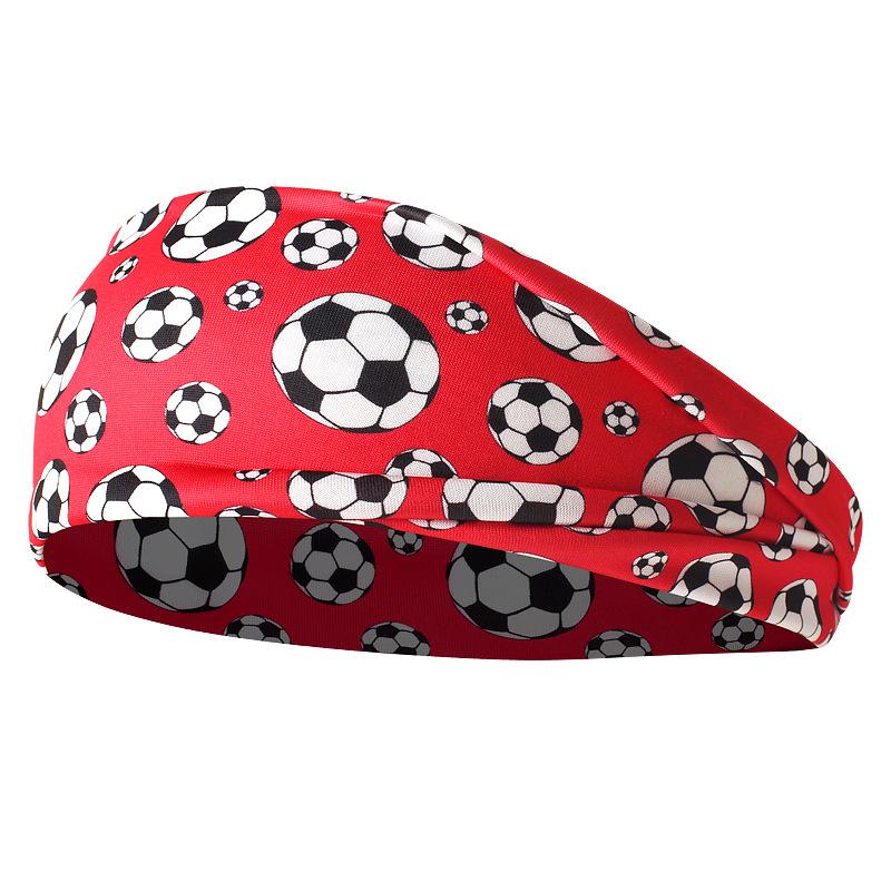

Headbands Tie On Headband For Women Sports Soccer Football Print Athletic Hair Head Band Elastic Sweat Sweatband Yoga Workout