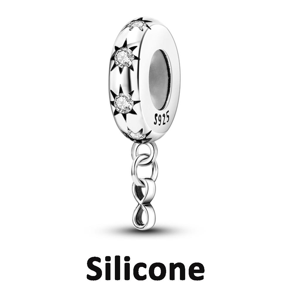 Copper Silicone Spacer Stopper Clip Charms Chamilia Beads Fit Original Bracelet Charms For Jewelry Making Diy Gift Women