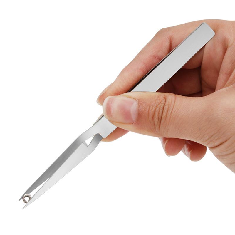 Stainless Steel Precision Tweezers with Flat and Pointed Tips for Grasping in Narrow Spaces
