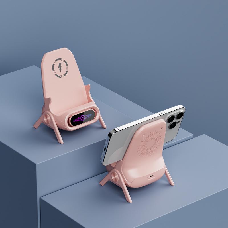 Lazy Sofa Wireless Charging Speaker Stand: Magnetic Phone Holder for Binge-Watching