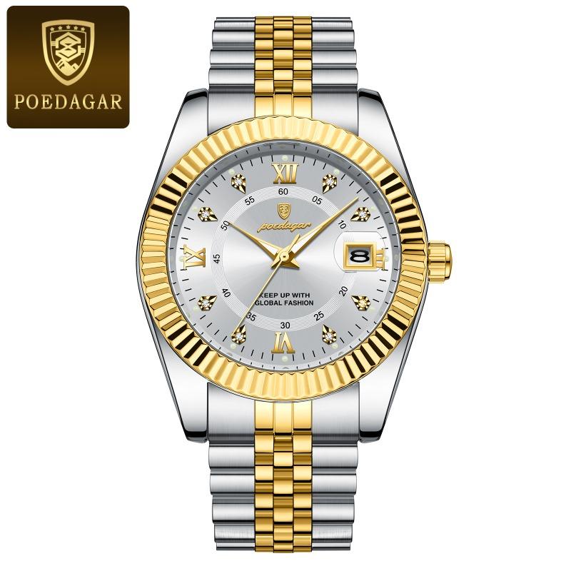 Top Brand Luxury Men's Watch New Business Quartz Waterproof Luminous Calendar Diamond Watch