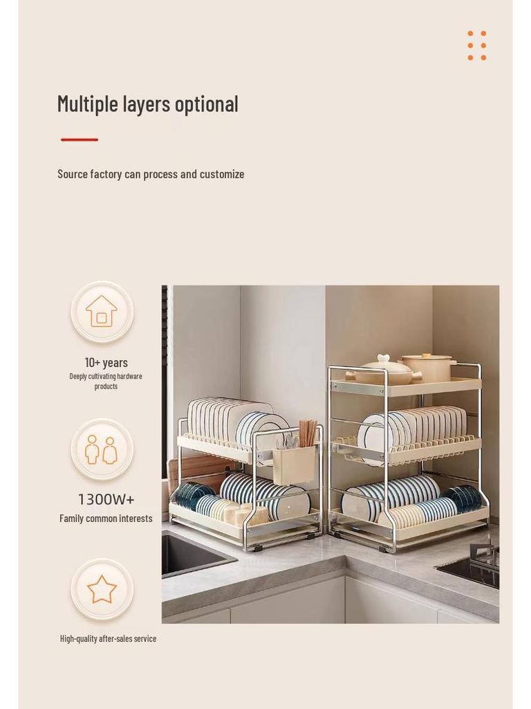 Multi-layer Kitchen Countertop Dish and Plate Organizer Rack