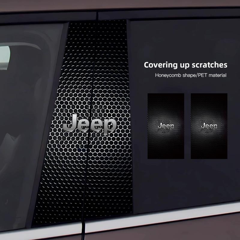 Jeep emblem center pillar sticker door decoration sticker for Jeep JPB Renegade Wrangler jk Compass Grand Cherokee Gladiator AKV1